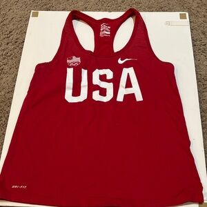 Nike Women's Red USA Dri-FIT Tank Top